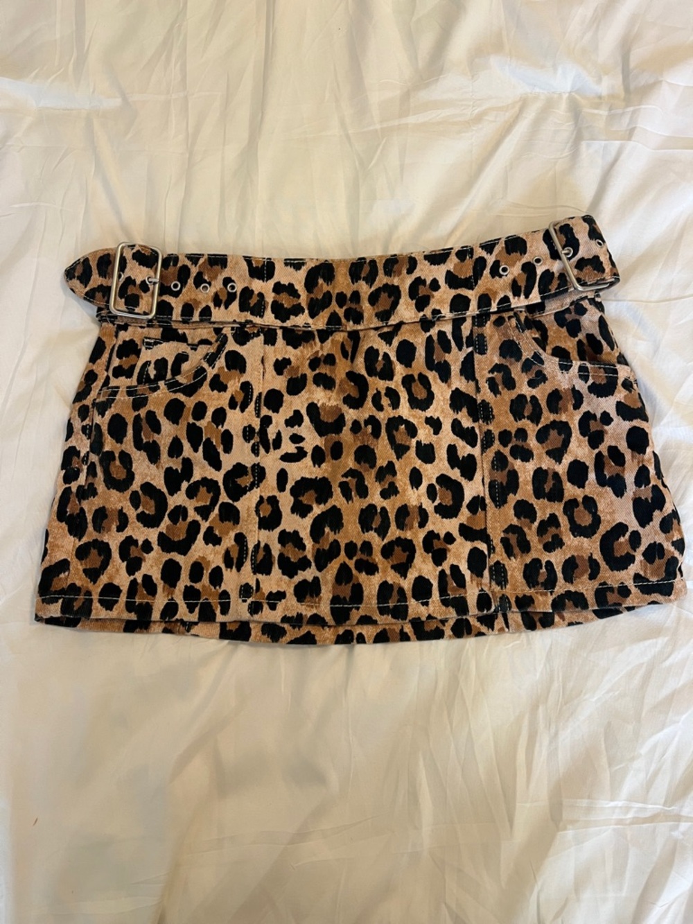 Mango Leopard Print Mini Skirt